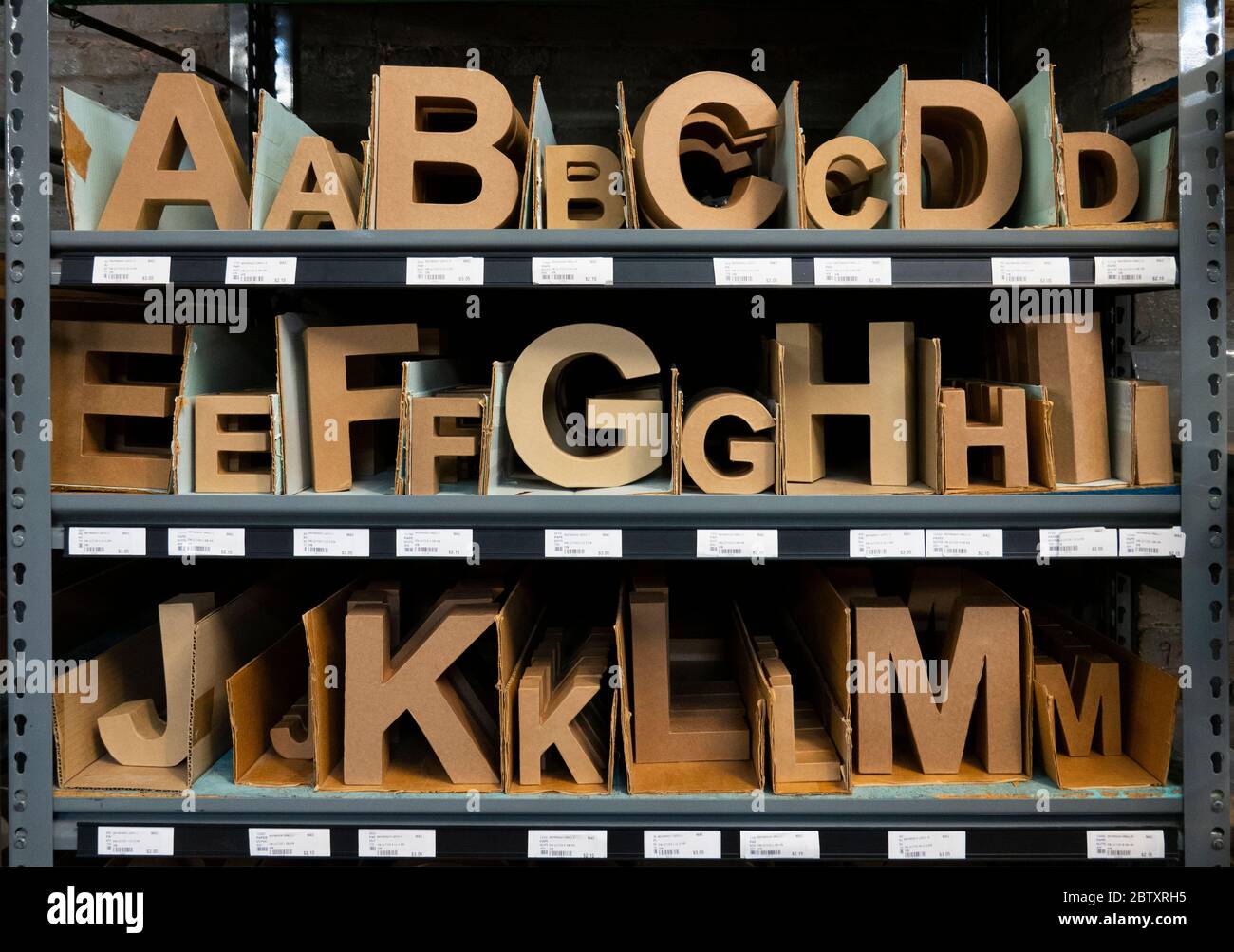 Handmade Cardboard Alphabet Letters Stock Photo - Download Image