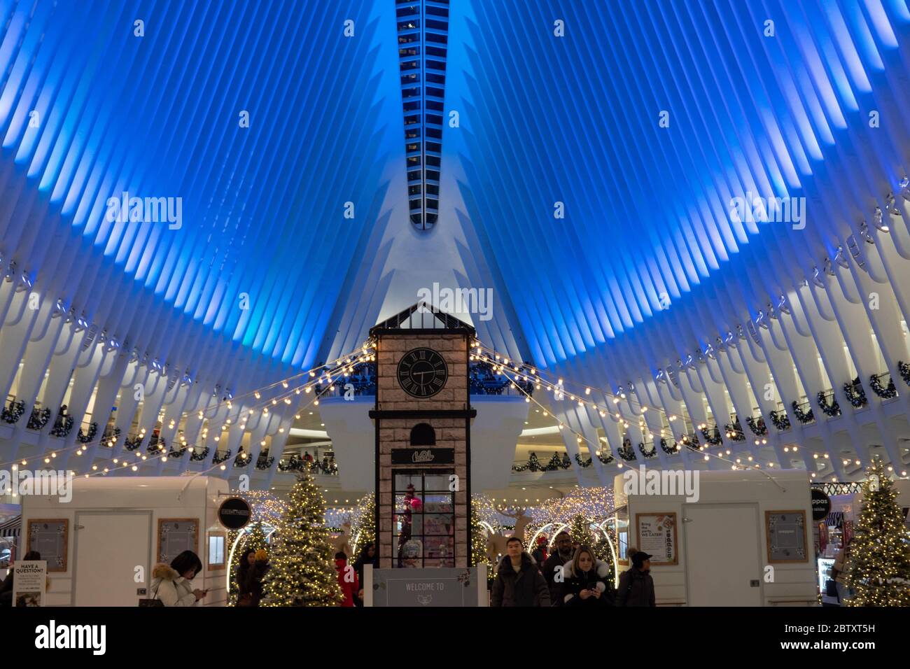 Oculus subway station at World trade Center at holiday time NYC Stock Photo
