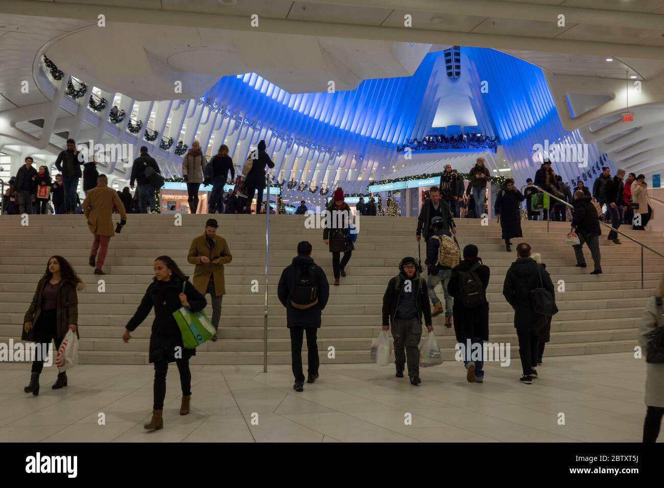 Oculus subway station at World trade Center at holiday time NYC Stock Photo