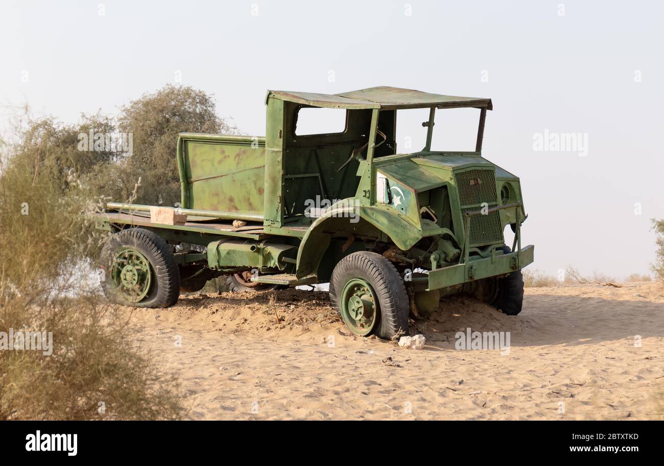 The Truck and Jeep used in Battle of Longewala which Indian Army won against Pakistan in 1971 war Stock Photo