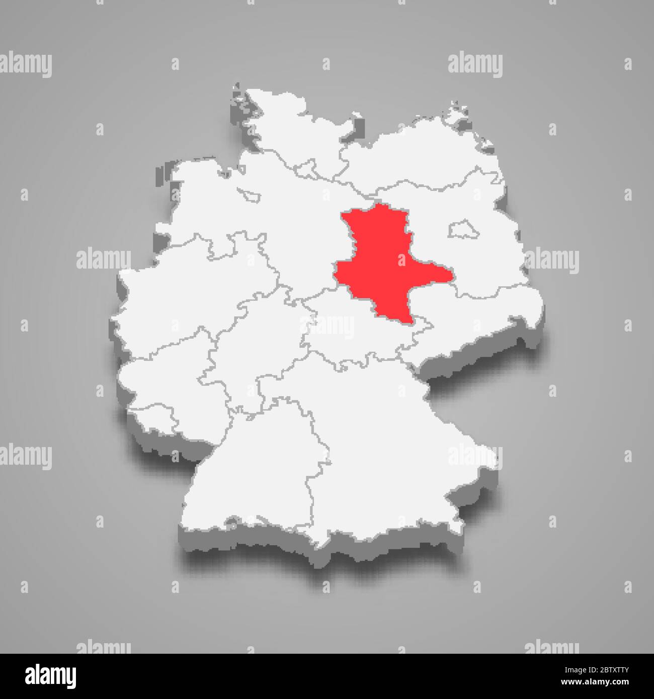 Saxony-Anhalt state location within Germany 3d map Stock Vector