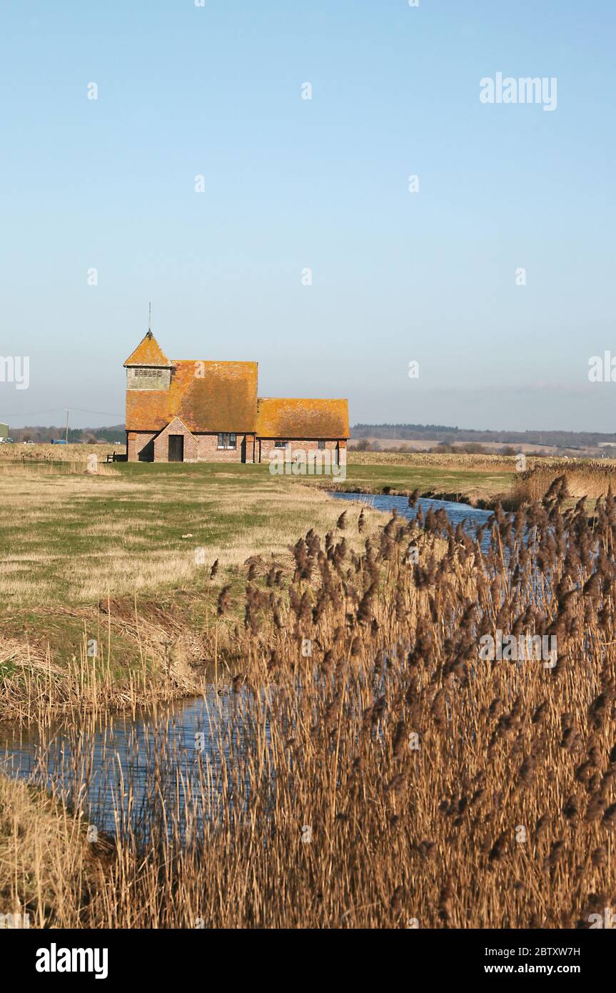 Fairfield Church Romney Marsh Kent, Stock Photo