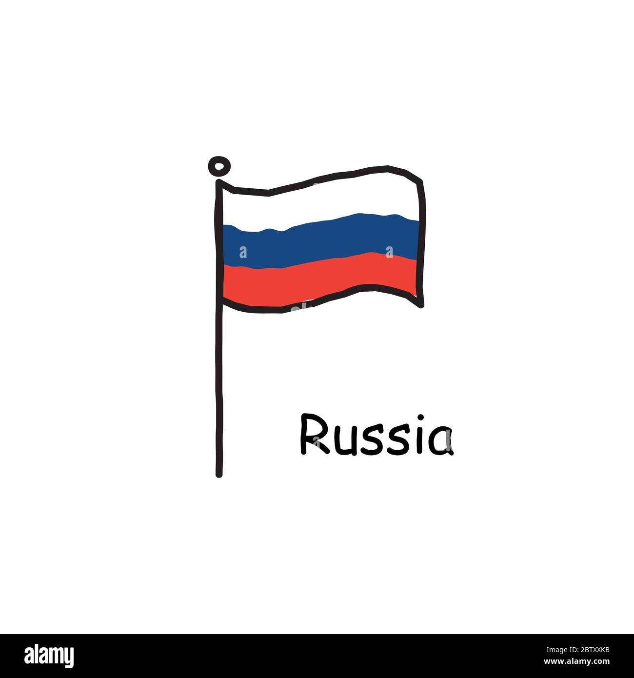 Russia Flag Icon Vector Illustration Wave Stock Illustration