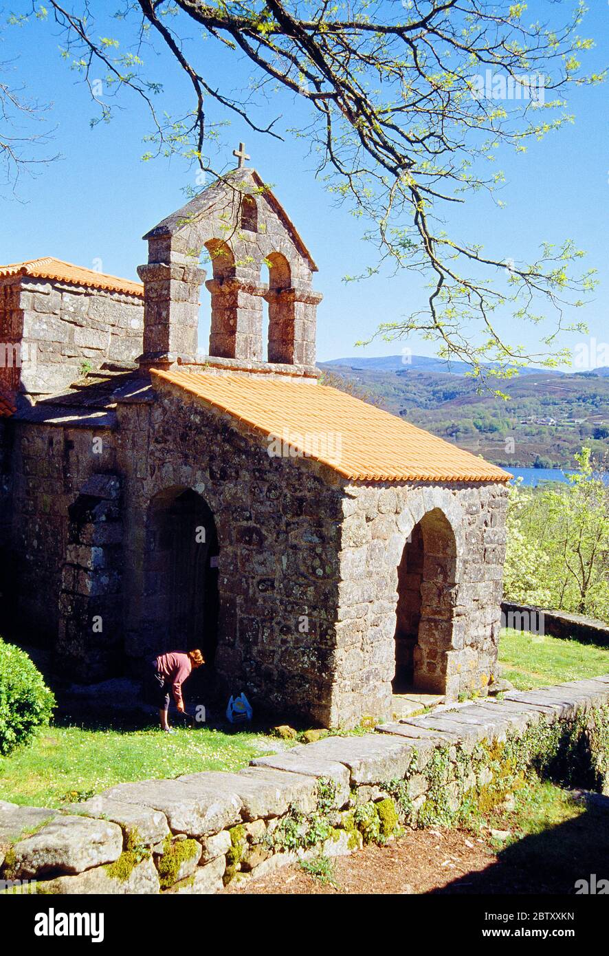 Visigothic church. Santa Comba de Bande, Orense province, Galicia. Spain  Stock Photo - Alamy