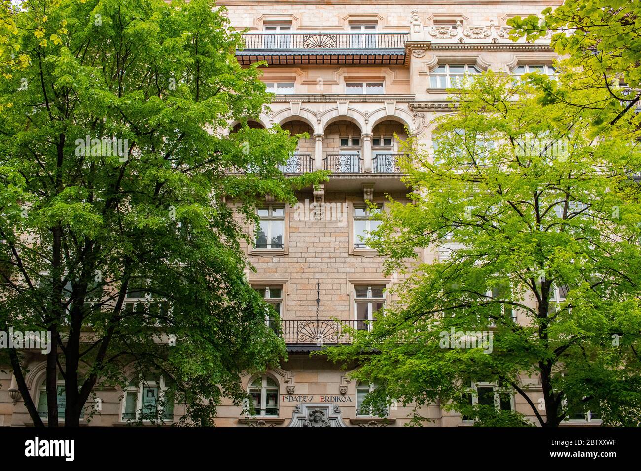ancient facade in the city of bilbao Stock Photo - Alamy