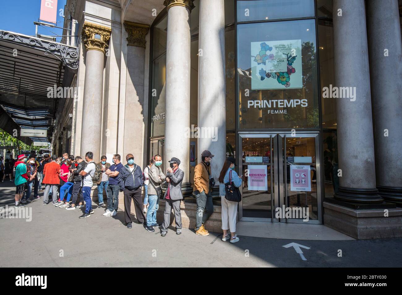 REOPENING PRINTEMPS HAUSSMANN STORE IN PARIS Stock Photo
