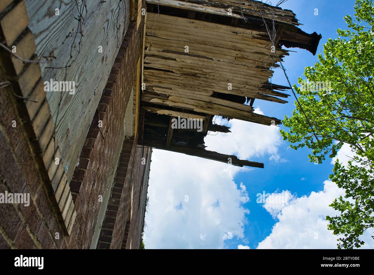 Abandoned building with blue sky Stock Photo