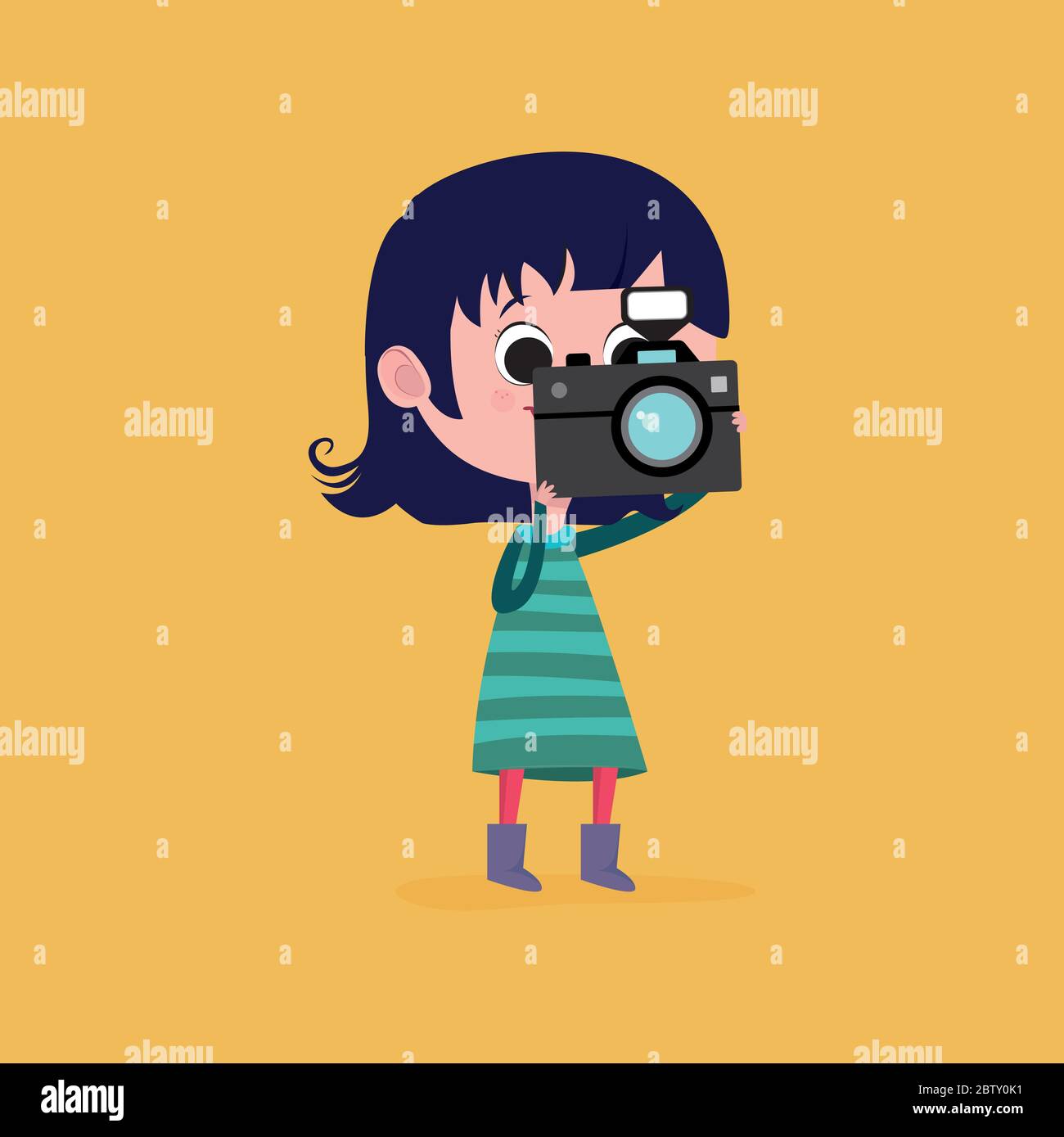 Little girl cartoon photographer Stock Vector Image & Art Alamy