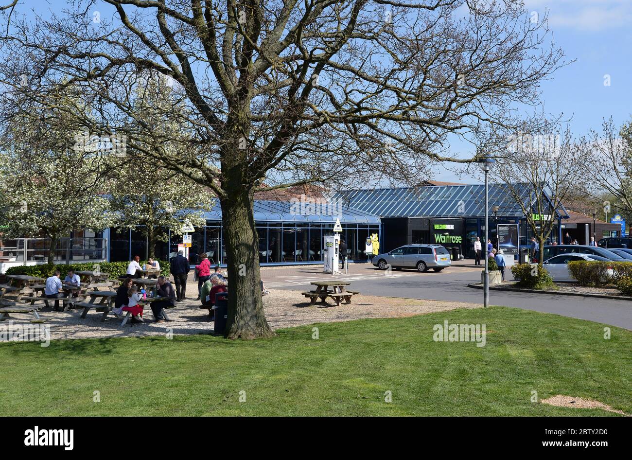 The Welcome Break motorway service station on the M40 near to Warwick. Stock Photo