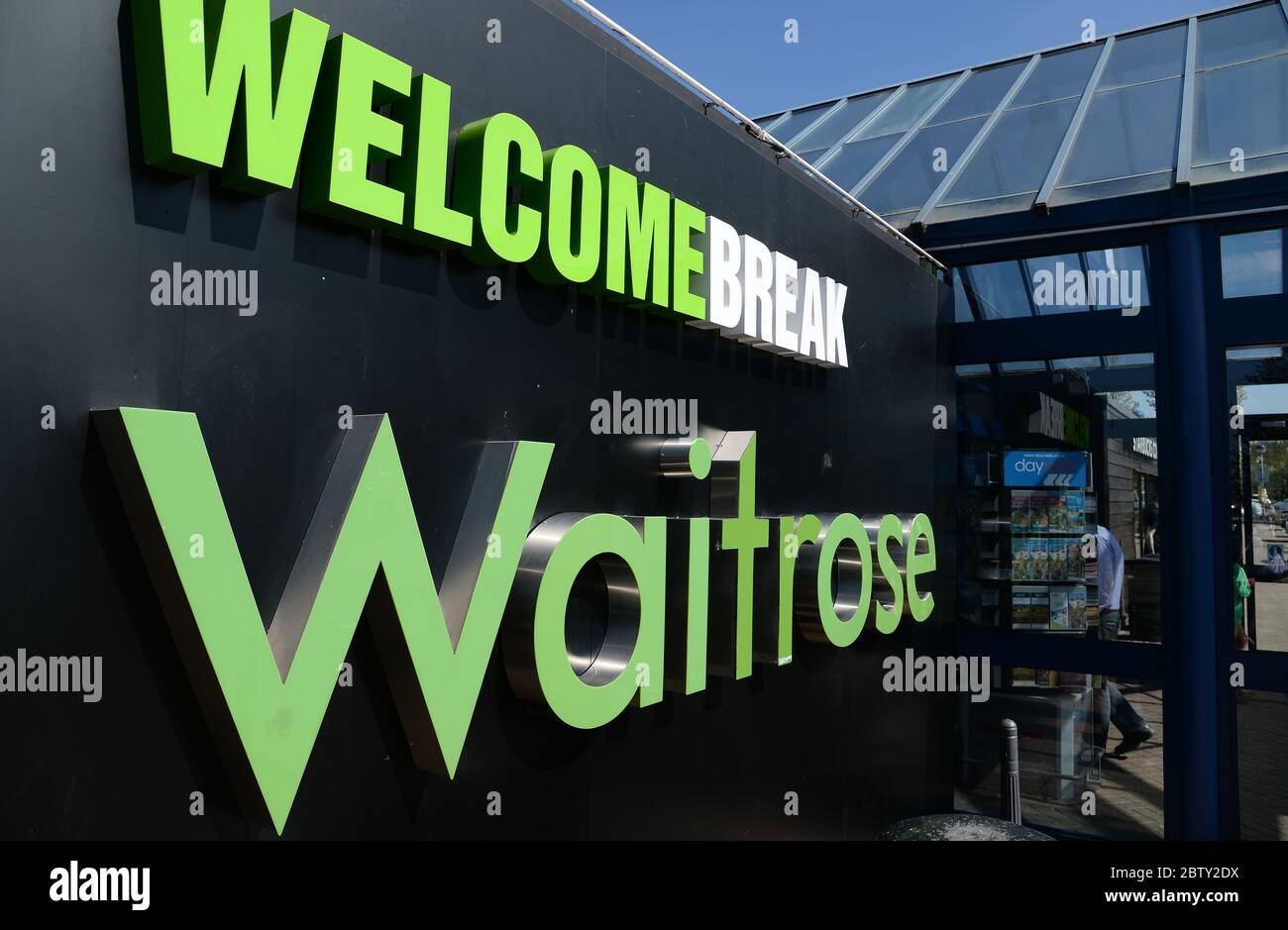 The Welcome Break motorway service station on the M40 near to Warwick. Stock Photo