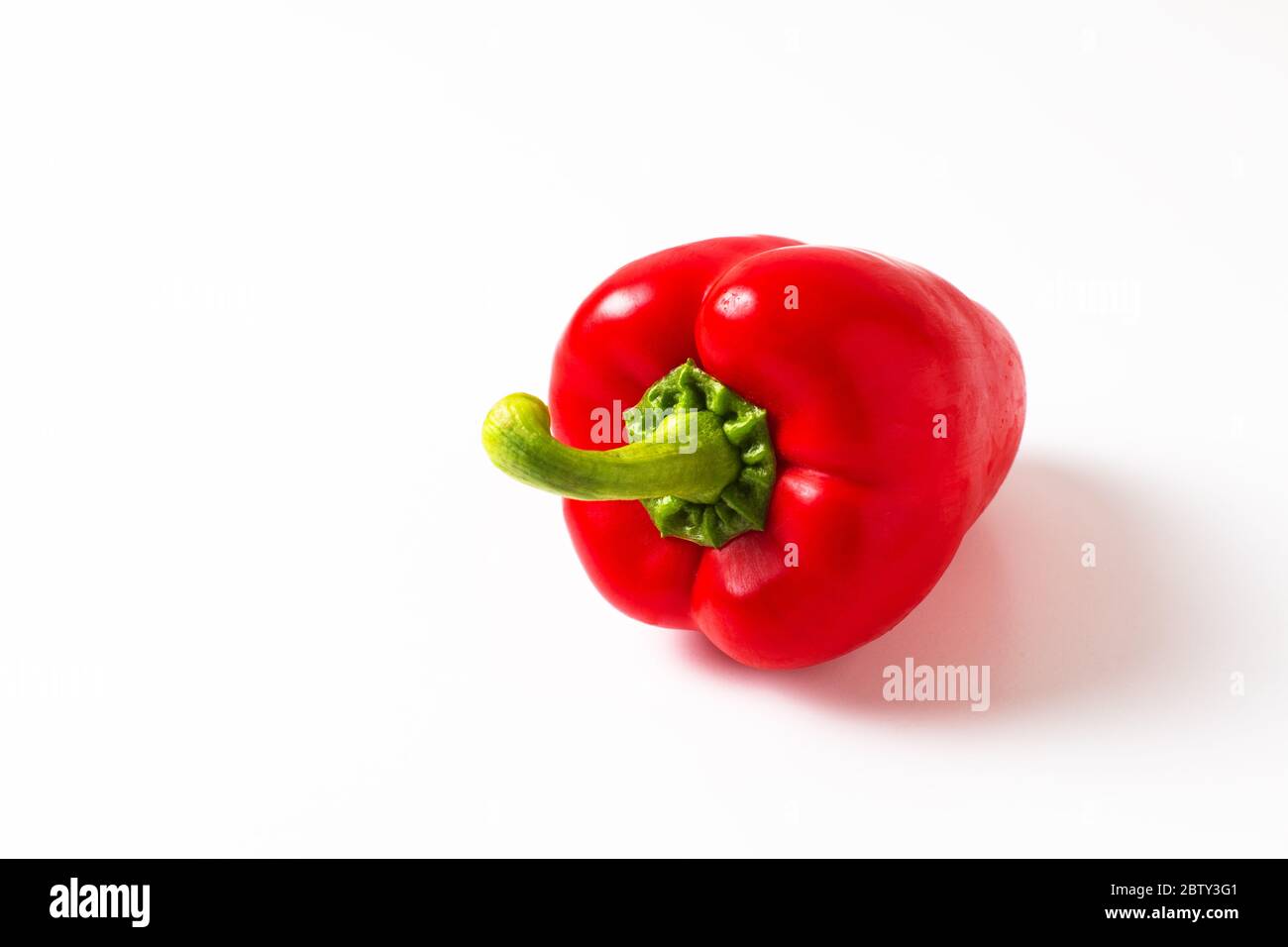 Food concept Single organic red bell pepper or paprika isolated on