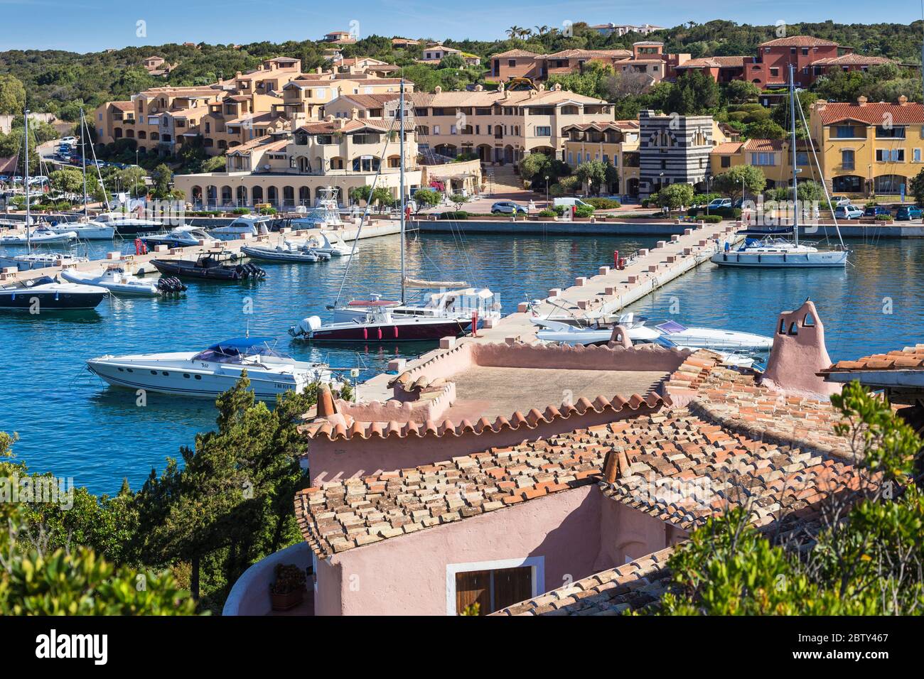 View of marina, Porto Cervo, Costa Smeralda, Sassari Province, Sardinia,  Italy, Mediterranean, Europe Stock Photo - Alamy