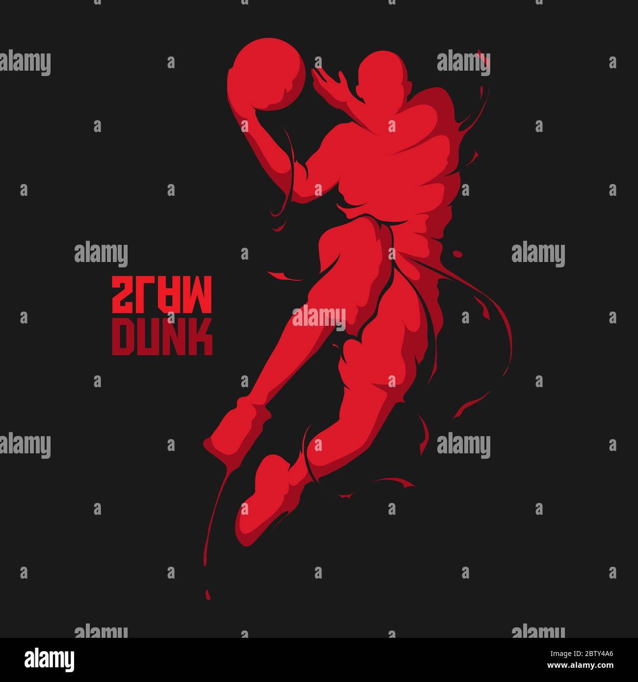 slam dunk basketball splash Stock Vector