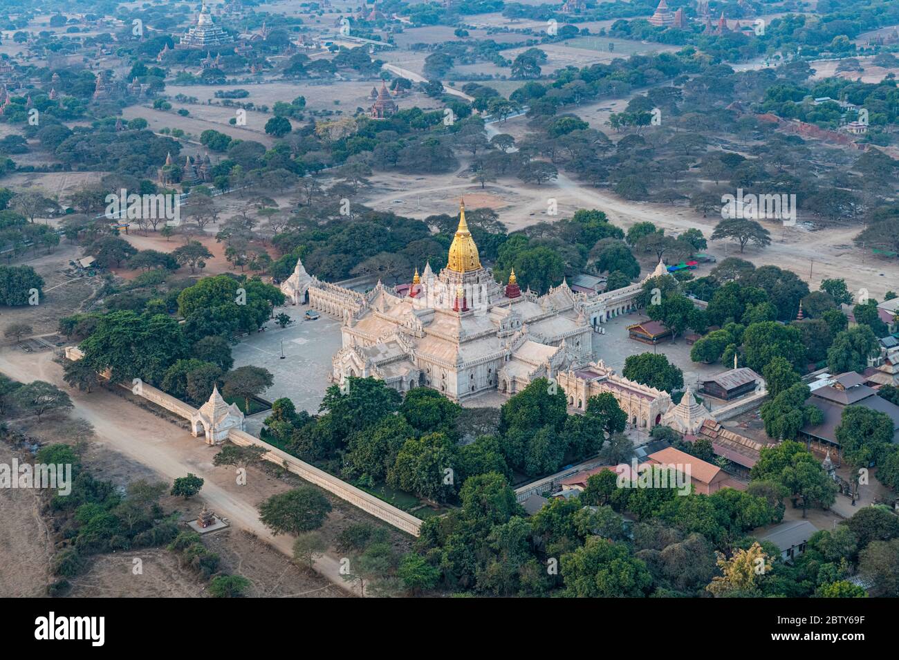 Aerial of the temples of Bagan (Pagan), Myanmar (Burma), Asia Stock Photo