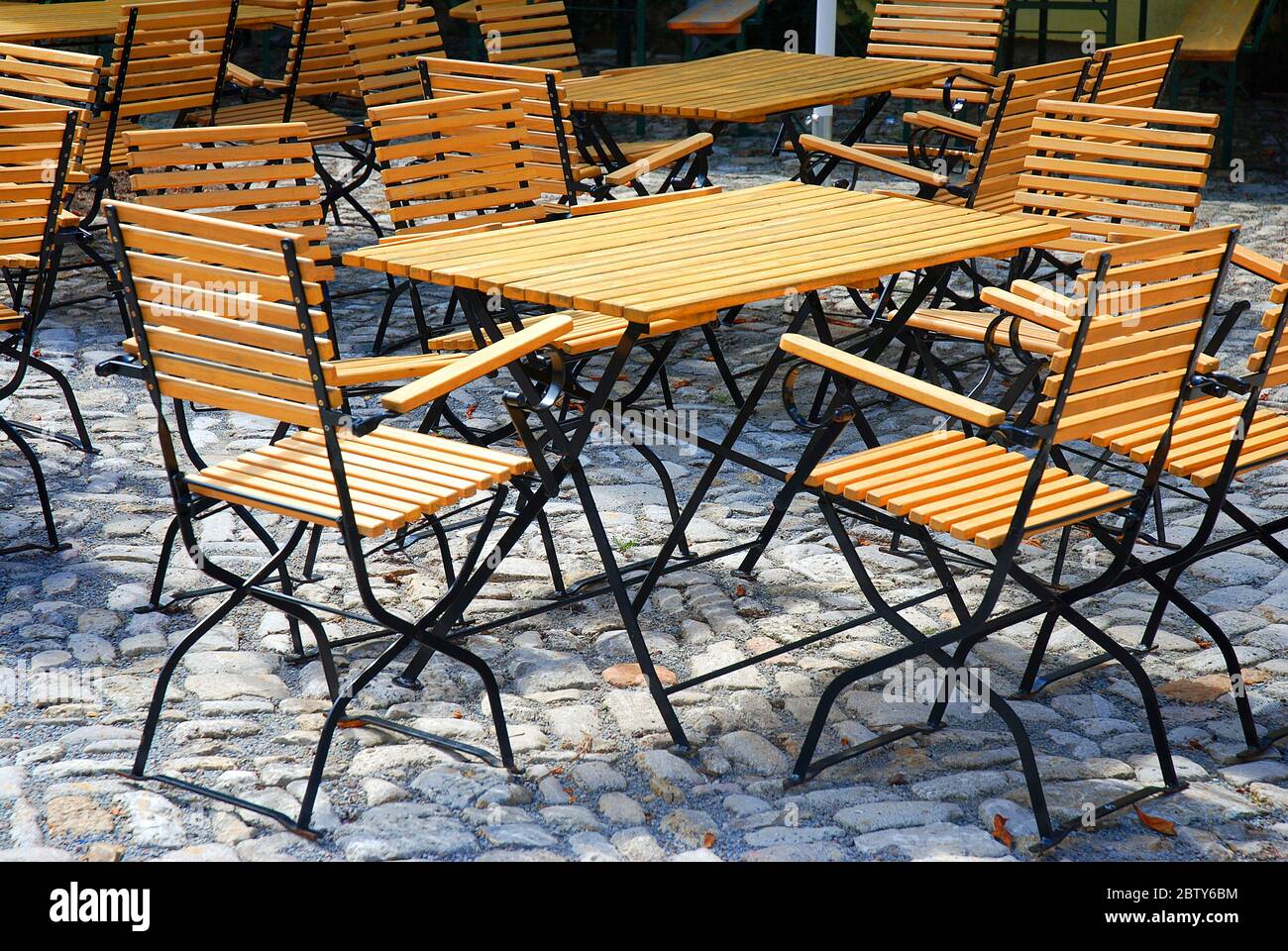 Garden Restaurant Furniture Stock Photo Alamy
