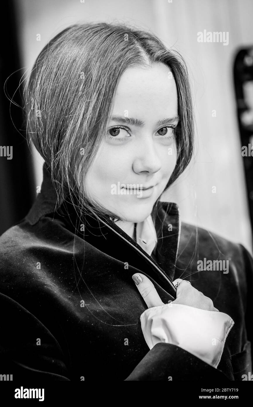 A portrait of model and actress Anja Cilia taken in Soho London. Stock Photo