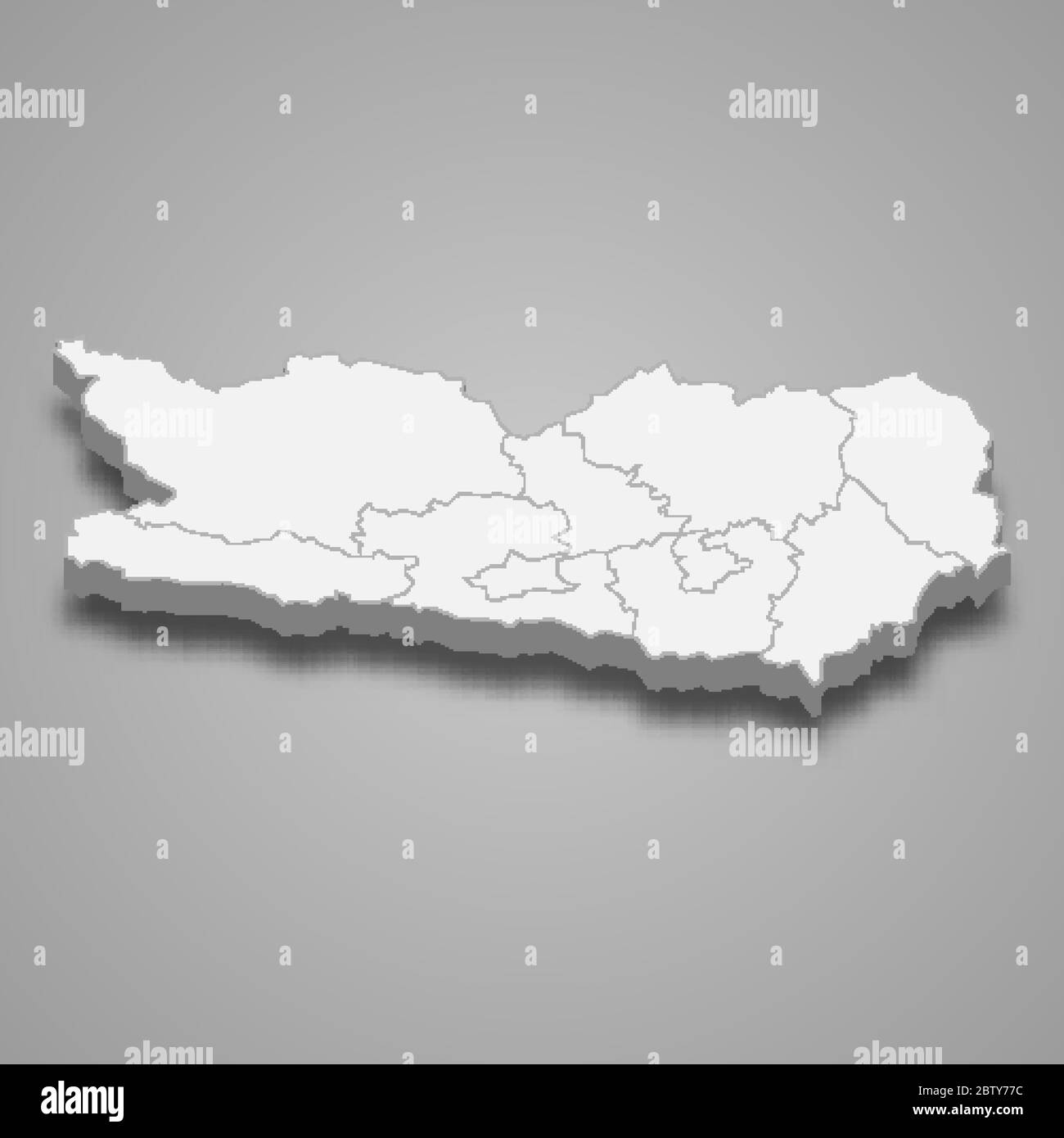 3d map of Carinthia is a state of Austria Stock Vector