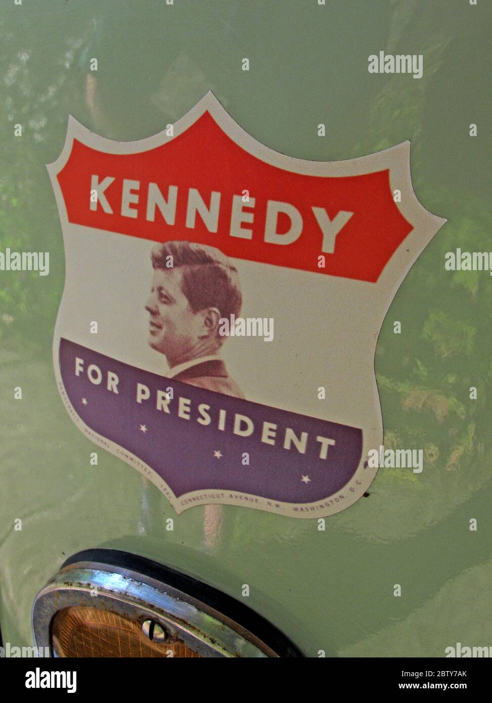 John F Kennedy For President historic sticker,USA, Democrats, US, JFK Stock Photo