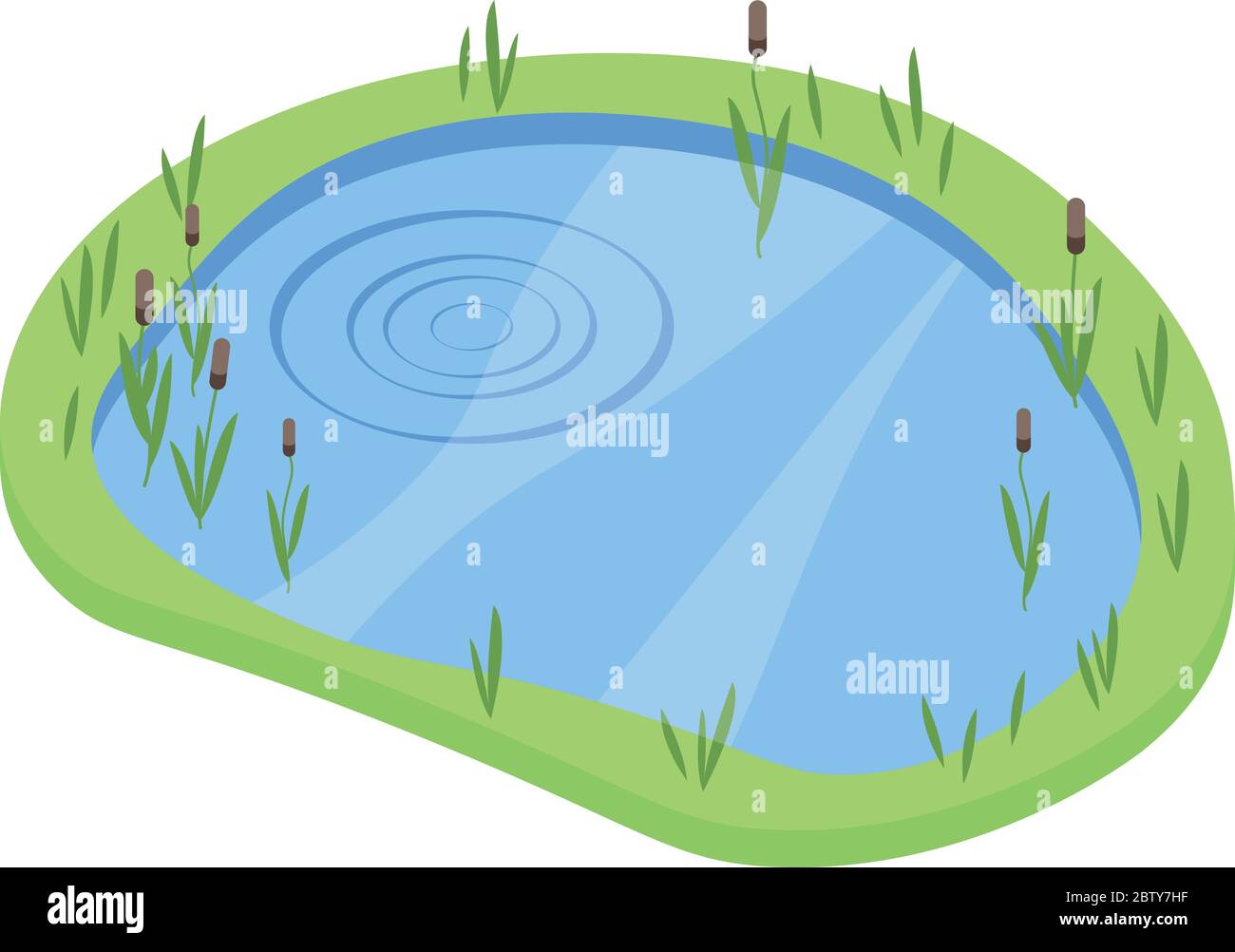 Lake icon, isometric style Stock Vector