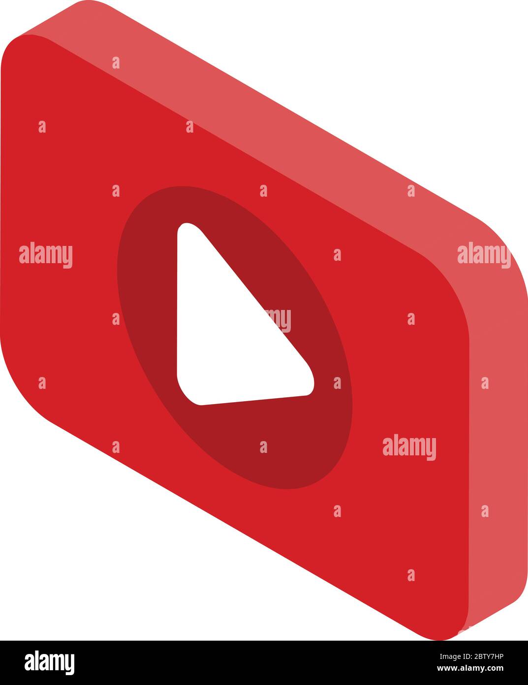 Video play button icon, isometric style Stock Vector