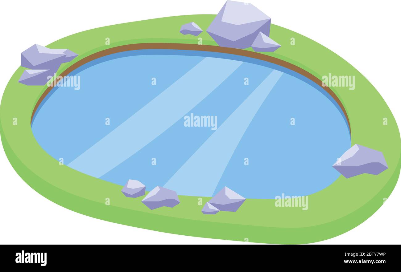 Home lake icon, isometric style Stock Vector