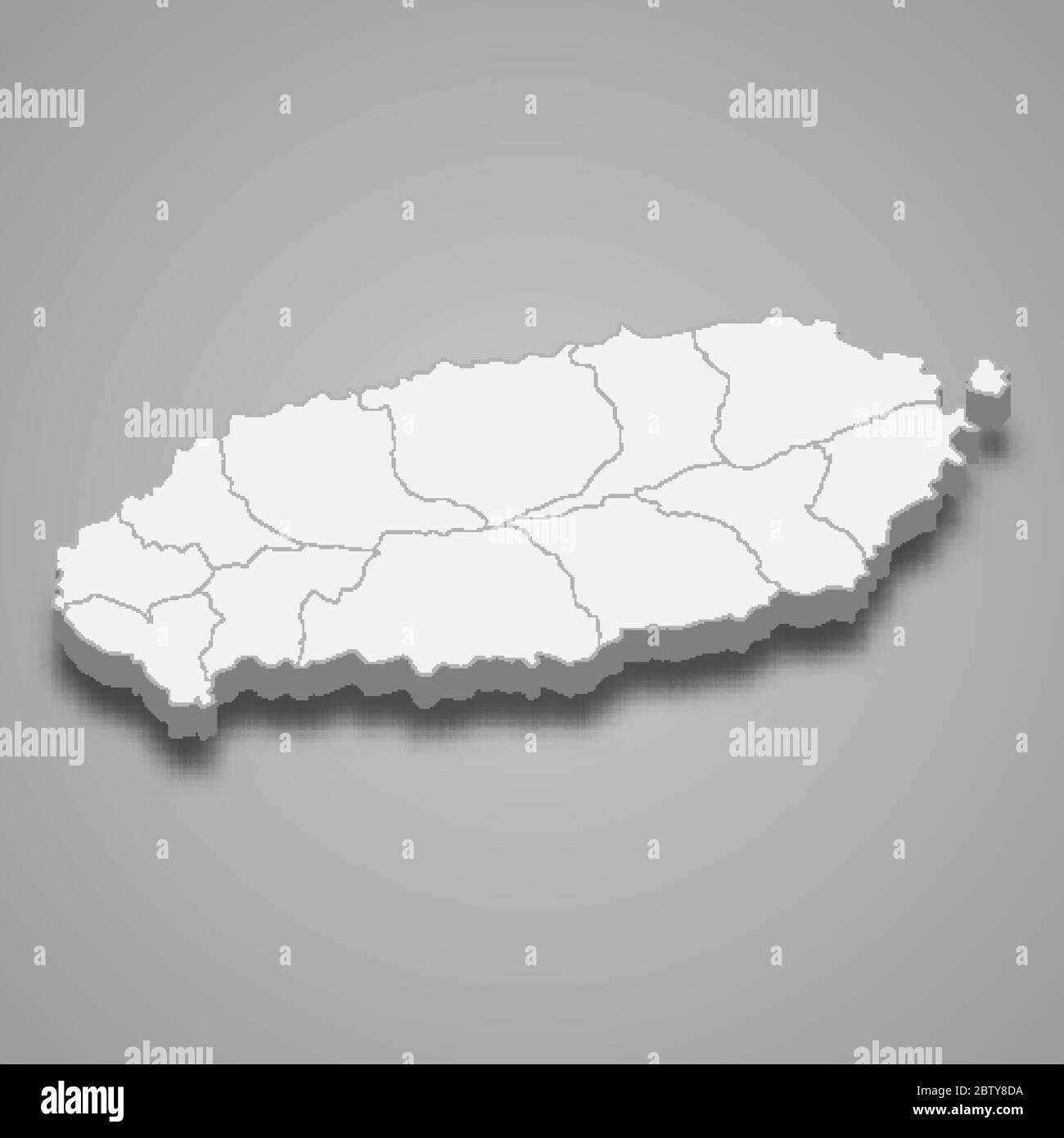 3d map of Jeju province is a region of South Korea Stock Vector