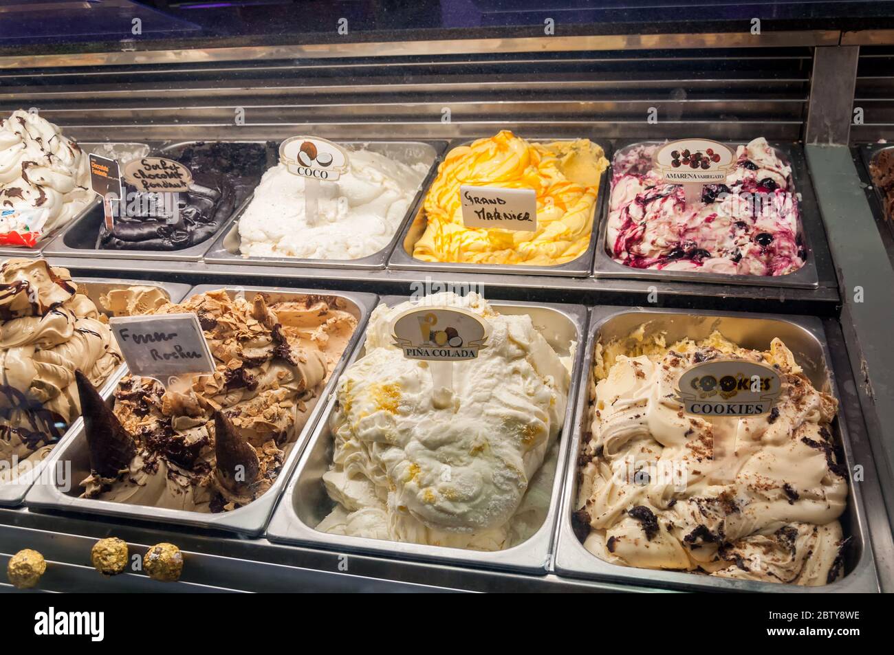 Variety Flavors Ice Cream Fridge Stock Photo 399660415
