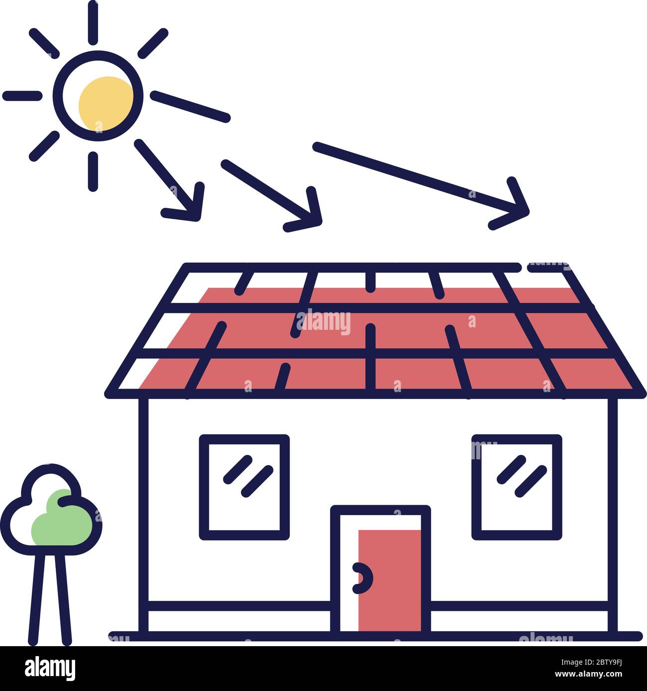 Solar batteries RGB color icon Stock Vector