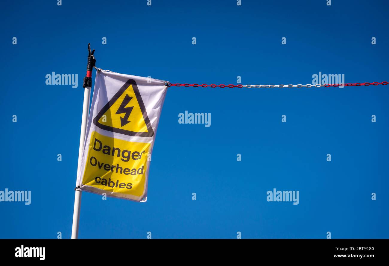 Warning sign in roadworks on the M1 motorway in England. Stock Photo