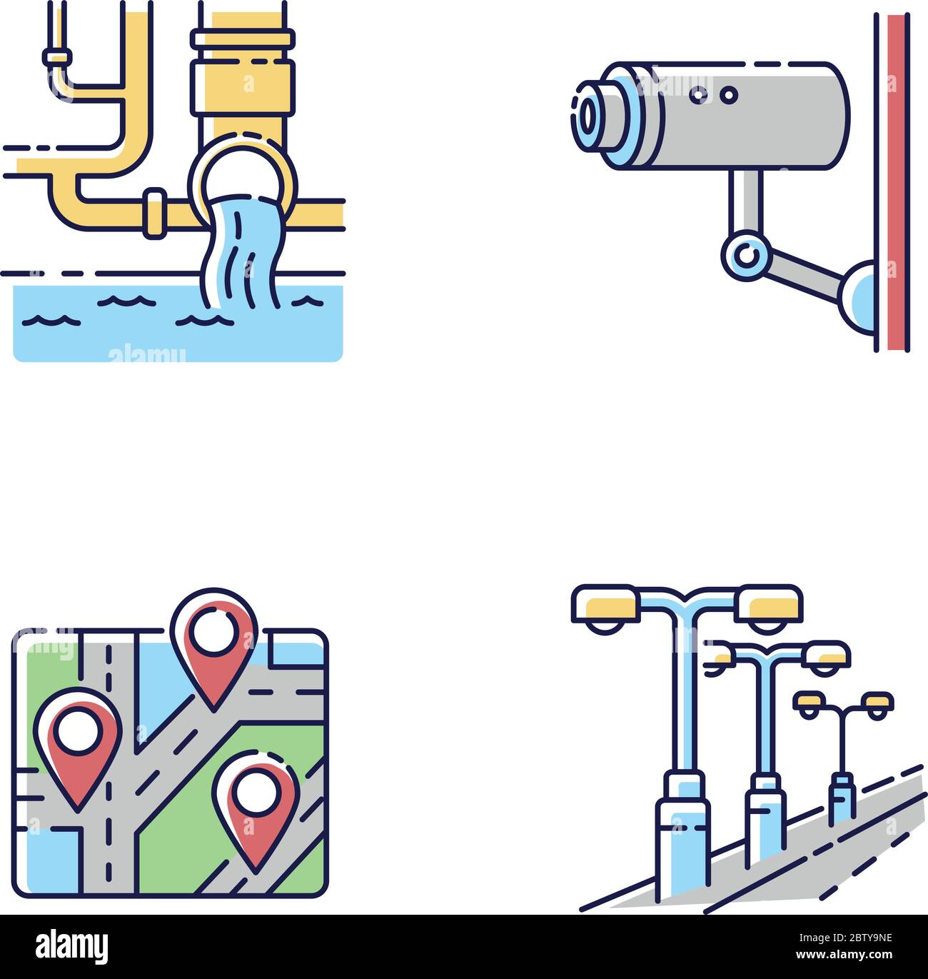 Urban regulation RGB color icons set Stock Vector Image & Art - Alamy