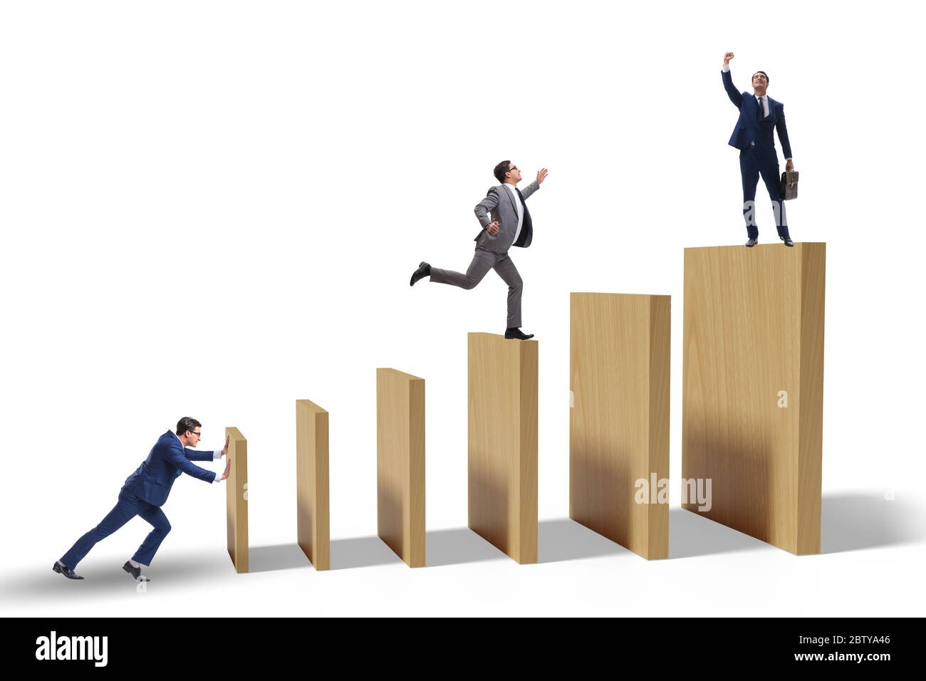 Domino effect and the competition concept Stock Photo - Alamy