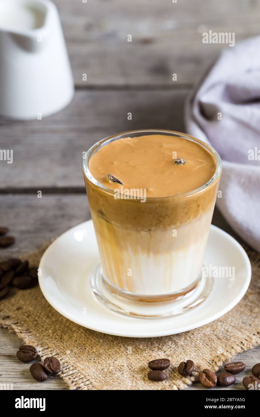 Coffee trend dalgona coffee, whipped instant coffee. cream coffee, iced coffee Stock Photo Alamy