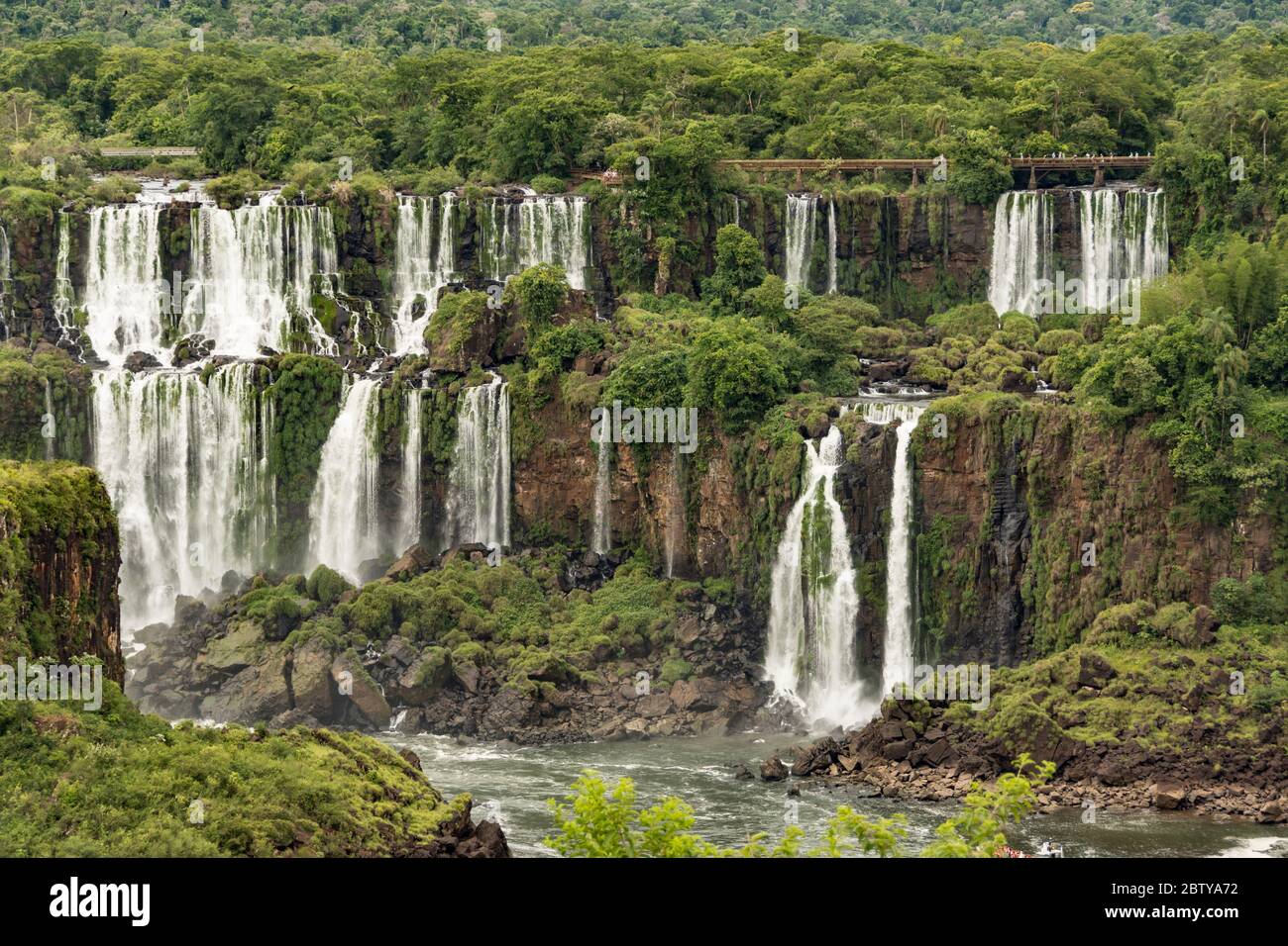 Iguazu Falls, Brazil, looking across to Argentinian falls, UNESCO World Heritage Site, Brazil, South America Stock Photo
