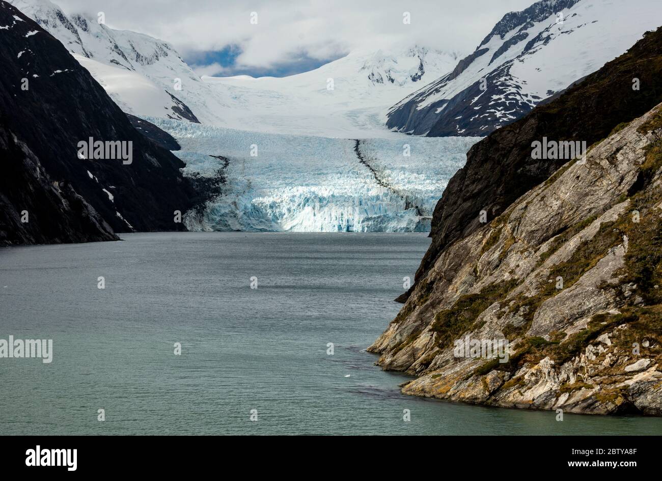 Glacier Garibaldi, north side of Beagle Channel, Tierra del Fuego, Chile, South America Stock Photo