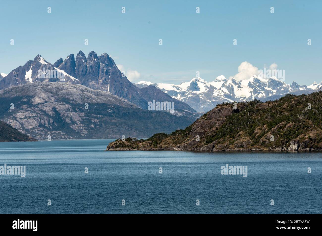 Amalia Fjord and Skua Glacier, Chilean Fjords, Chile, South America Stock Photo
