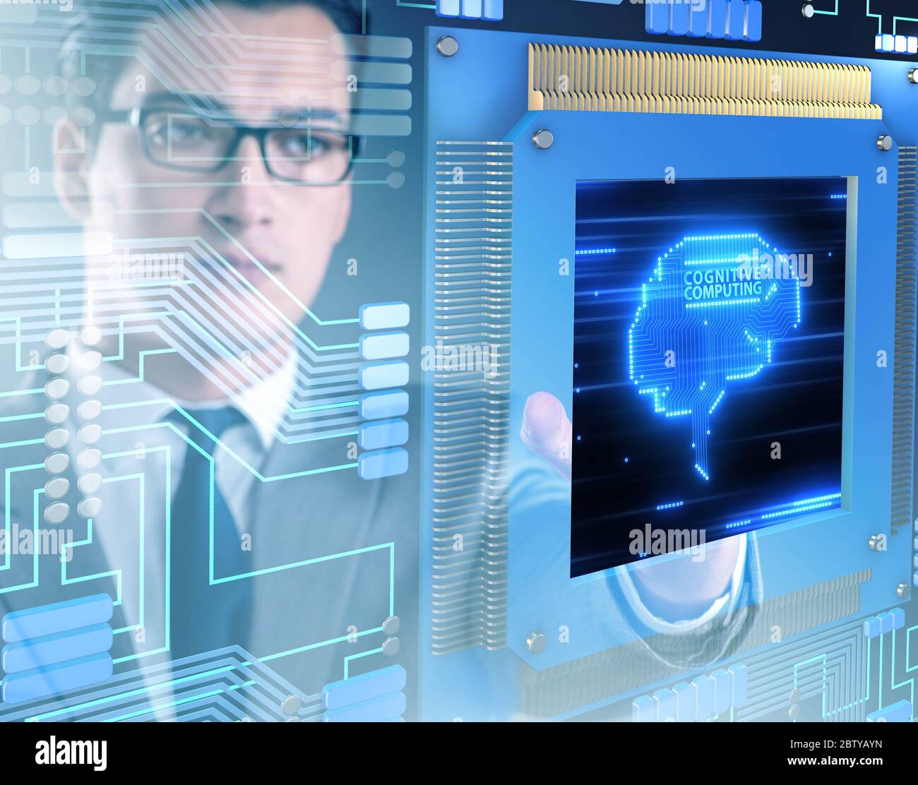 The cognitive computing concept as modern technology Stock Photo - Alamy