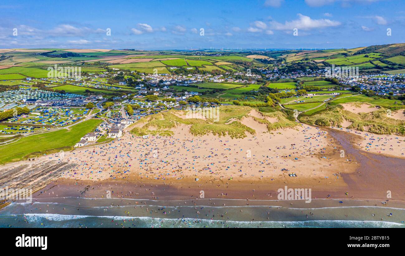 Croyde beach, Croyde, North Devon, England, United Kingdom, Europe Stock Photo