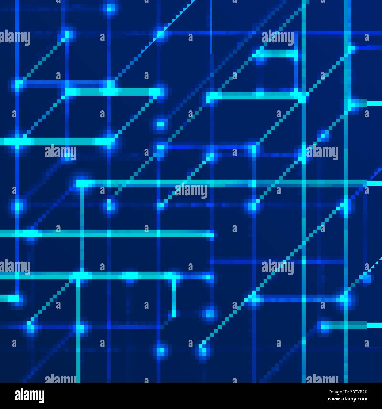 Vector background of bright neon lines with intersection nodes. Concept ...