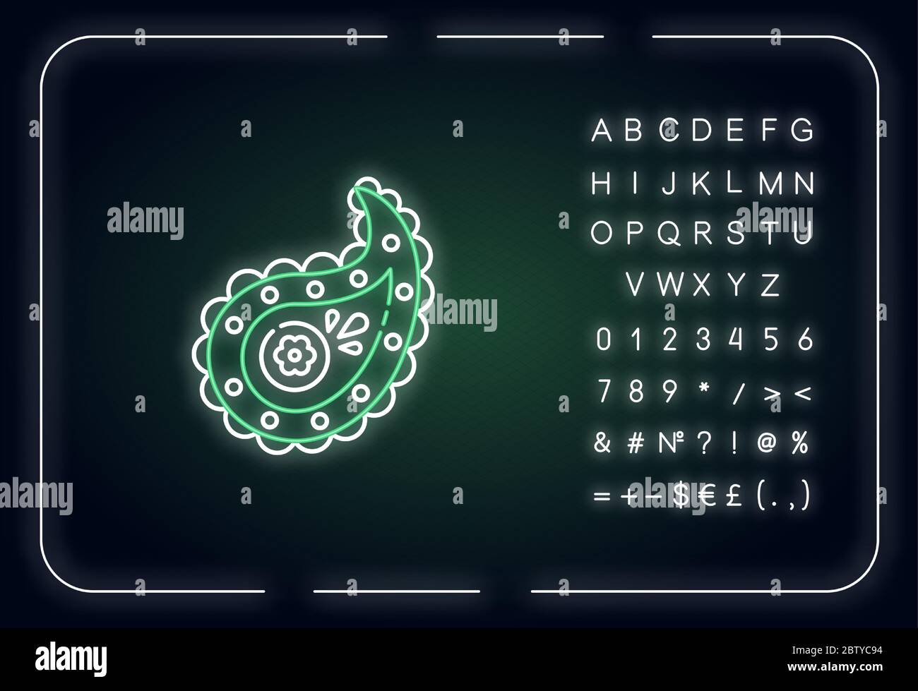 Paisley pattern neon light icon Stock Vector Image & Art - Alamy