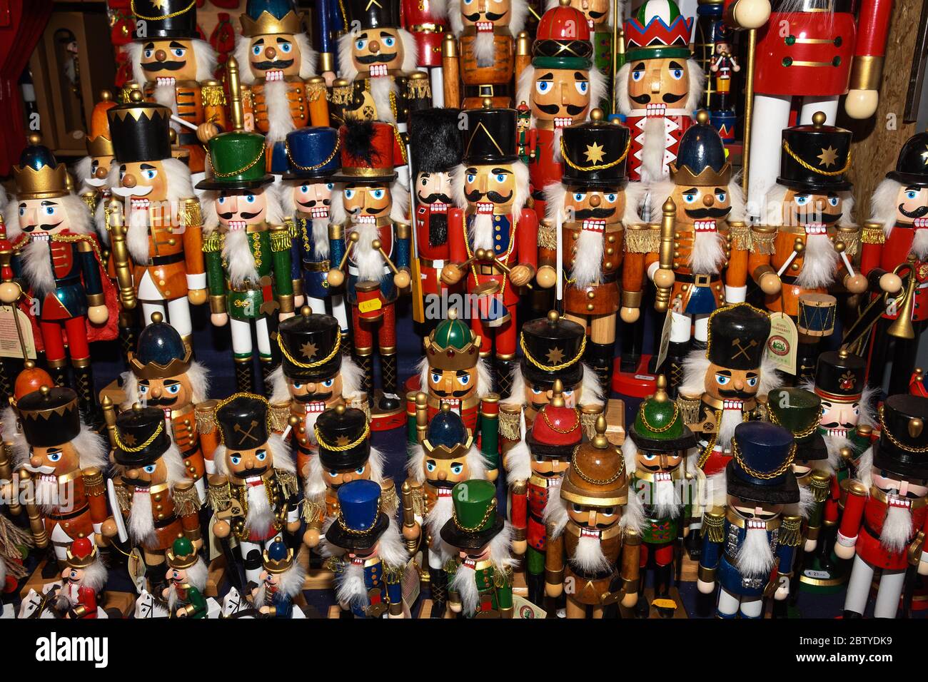 Army of Nutcrackers for sale during Christmas festival fair in Vienna