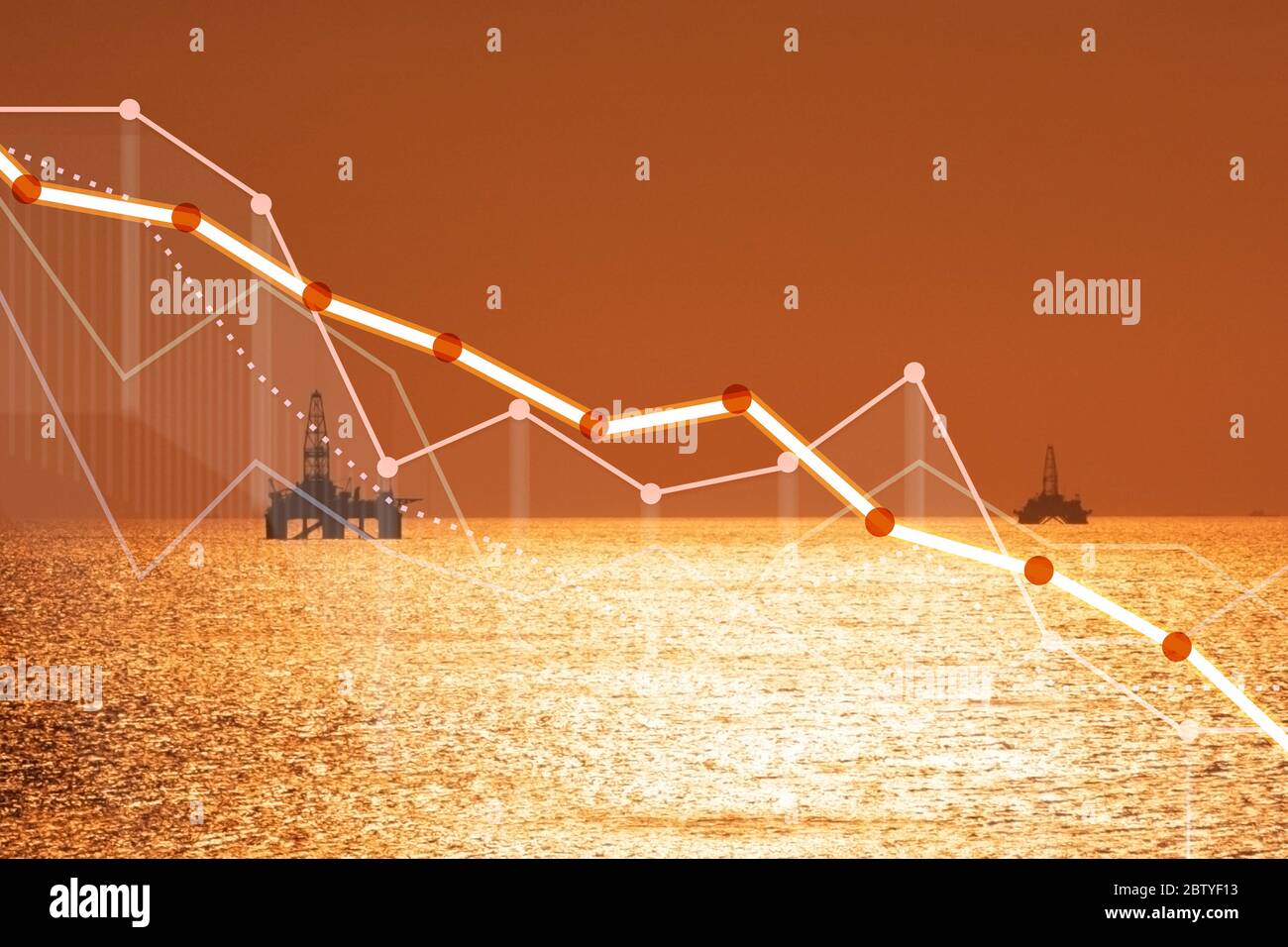 Oil industry decline concept with the chart Stock Photo Alamy