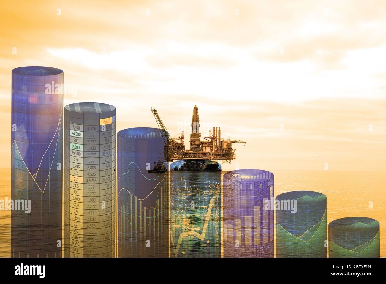Oil industry decline concept with the chart Stock Photo Alamy