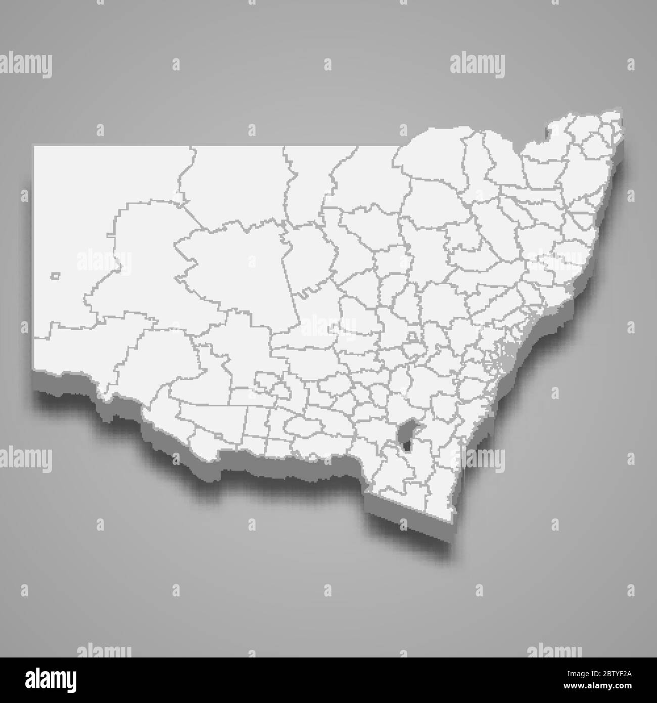 3D Map Of South Australia (Australian States And Territories, Sa) - White, Yellow, Blue And Gold - Vector Illustration Stock Vector Image & Art - Alamy