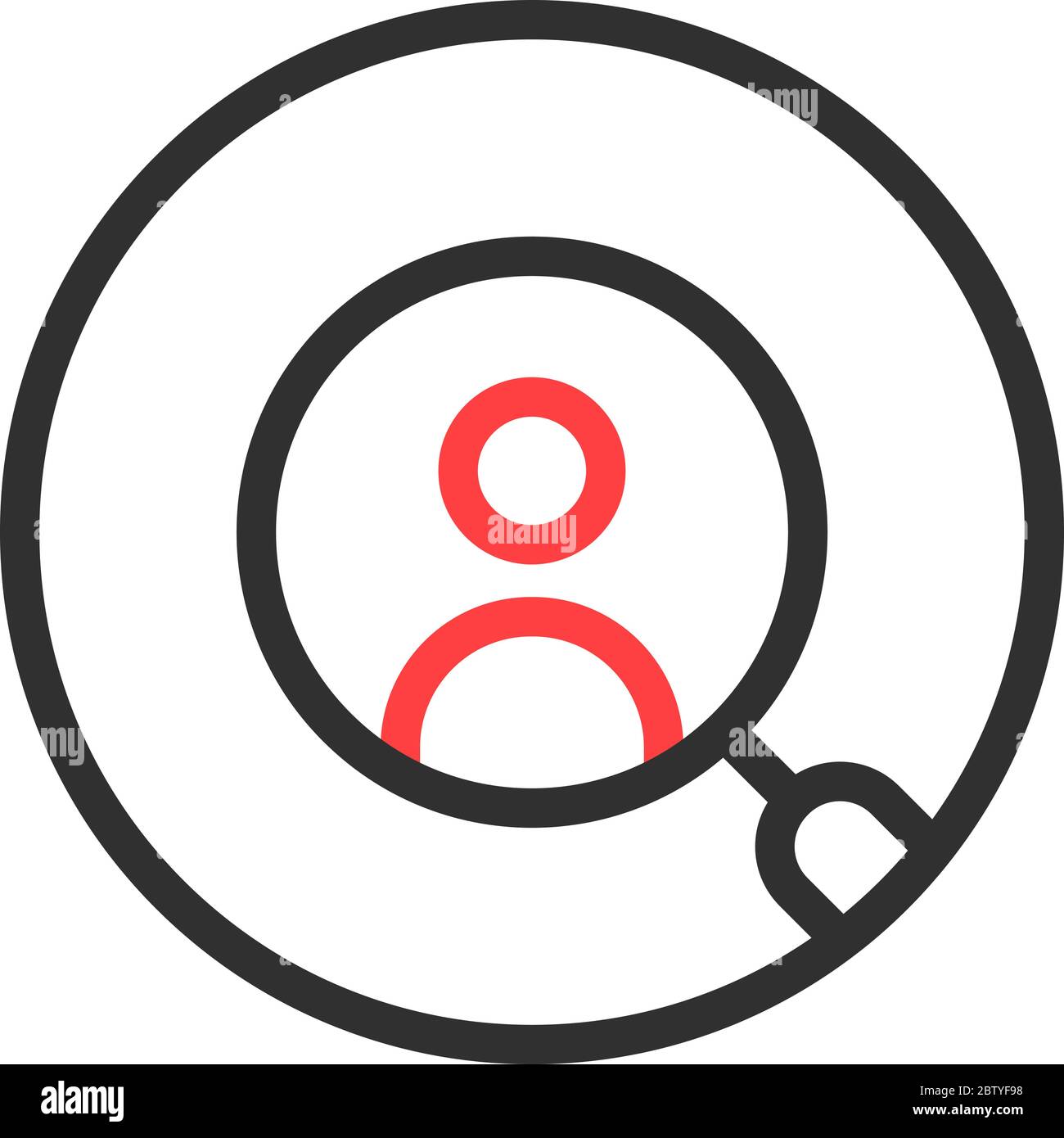 thin line round recruitment logo isolated on white Stock Vector