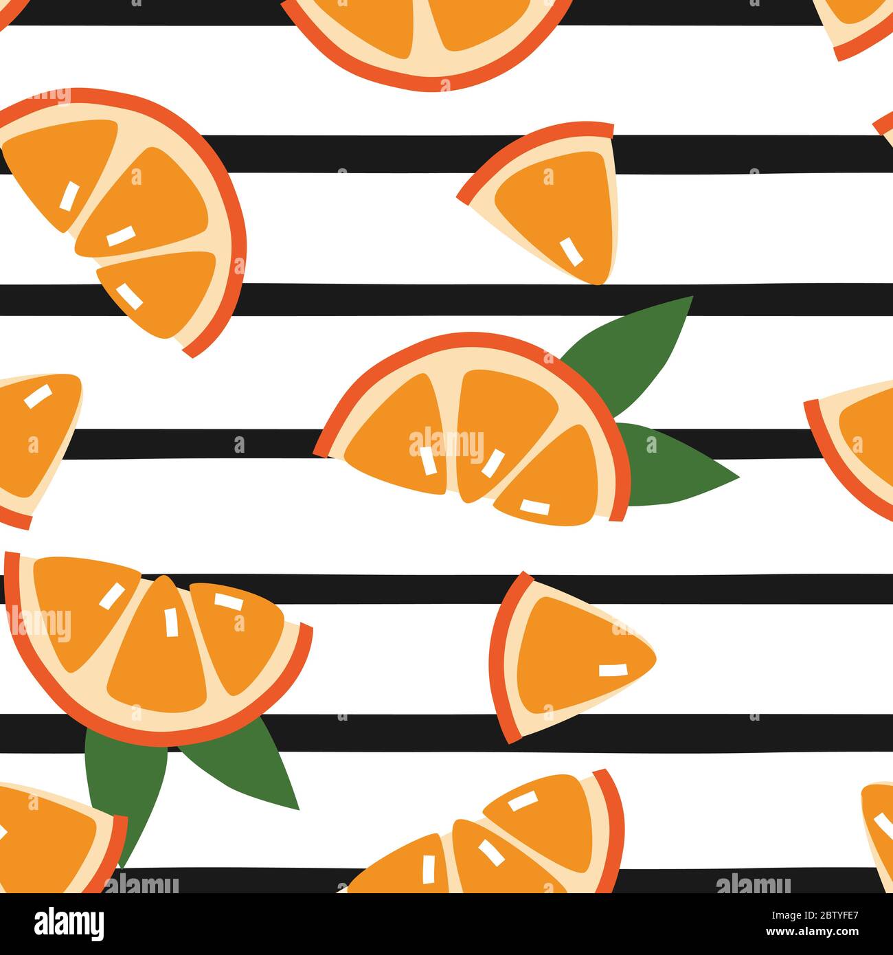 Orange fruit seamless pattern for background with abstract elements ...