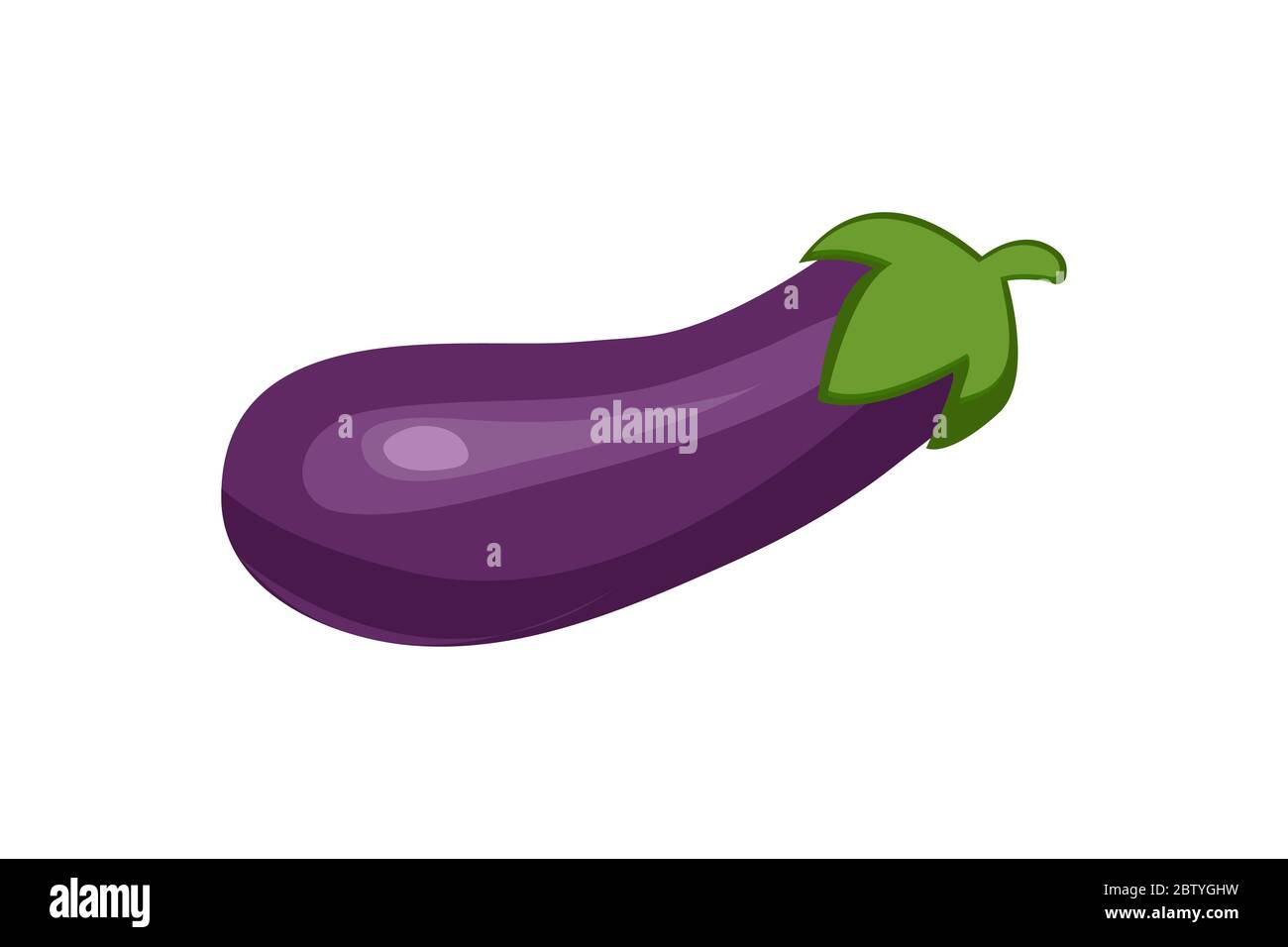 Fresh Eggplant vegetable isolated icon Stock Vector