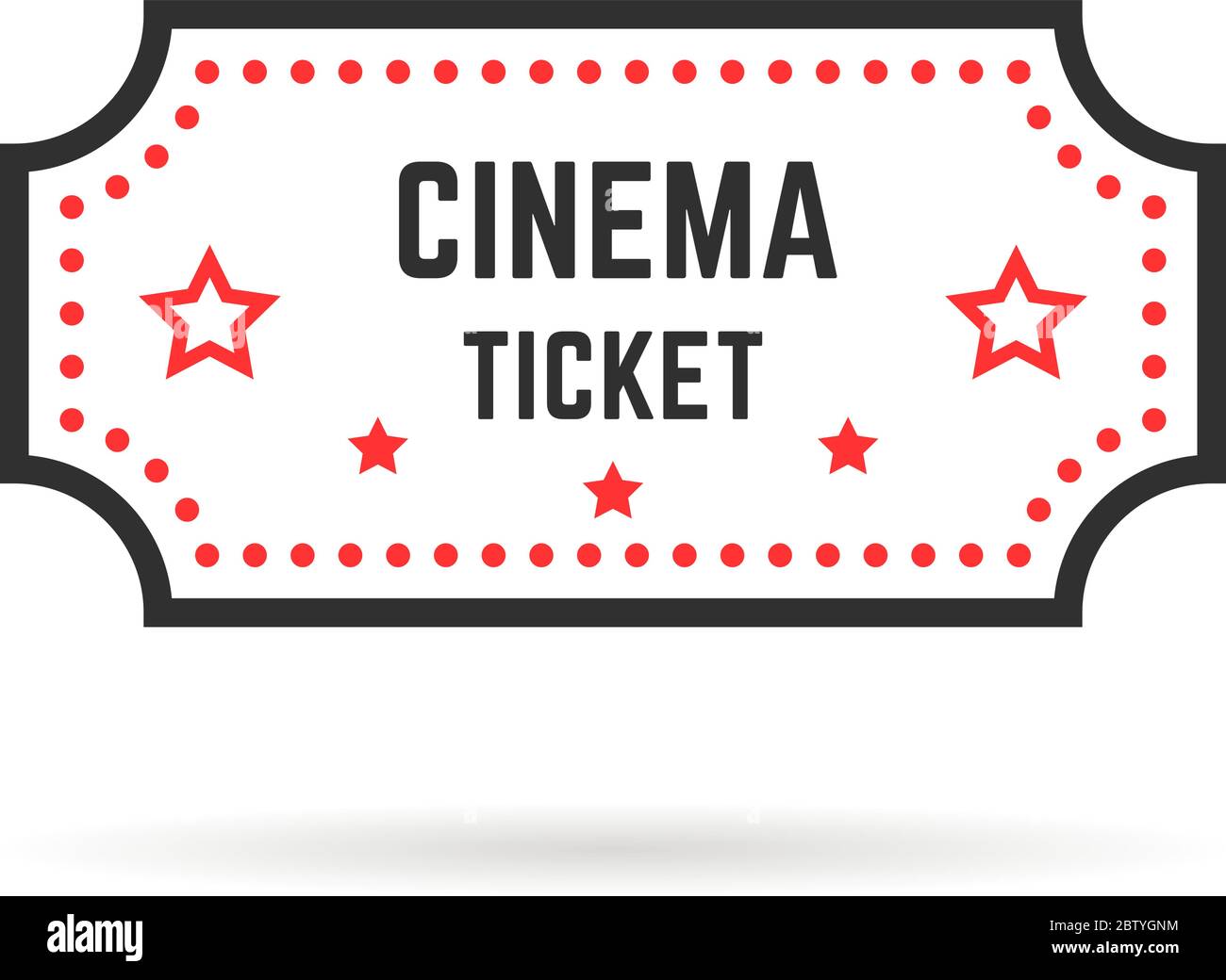 simple linear cinema ticket icon on white Stock Vector Image & Art - Alamy