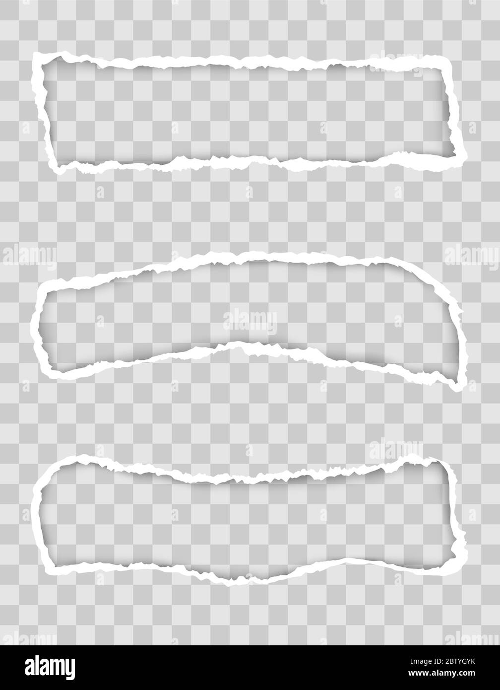 torn paper edge for design with transparent space template and place ...