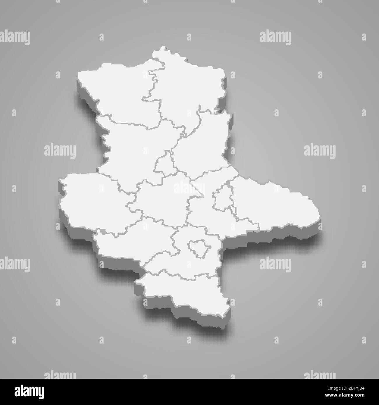 3d map of Saxony-Anhalt is a state of Germany Stock Vector