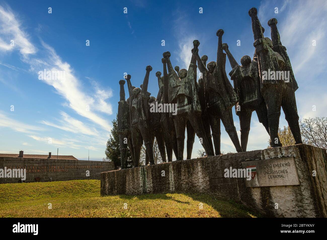 KZ memorial mauthausen, Monument for the hungarian Victims in NS concentration camp in 2nd WW Stock Photo